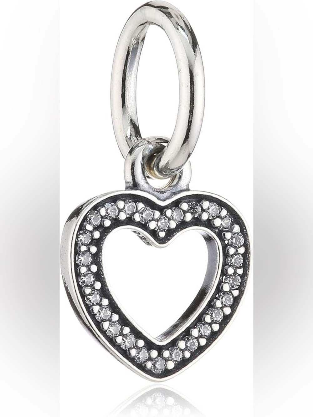 Pandora Retired Sterling Silver Symbol of Love Dangle with Clear CZ- 791304CZ